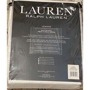 NIP LRL Ralph Lauren LEANNE 100% LINEN Back Tab Curtain Panel Drape 54x108 White